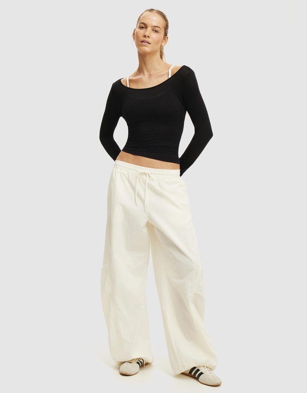 Cotton On Body Active - Active Sheer Boat Neck Long Sleeve