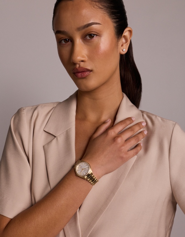 Michael Hill - Women's 0.60 Carat TW Diamond Bezel Watch in Gold Tone Stainless Steel