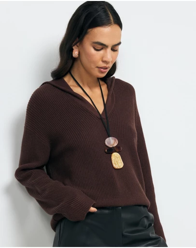 AERE - Lilo Cotton Wool Polo Knit