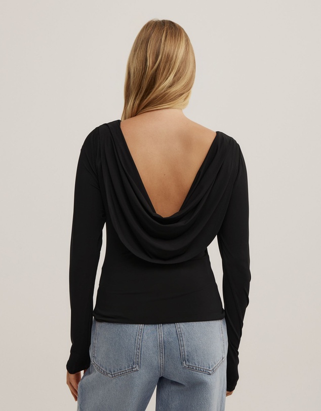 Witchery - Draped Back Long Sleeve Top