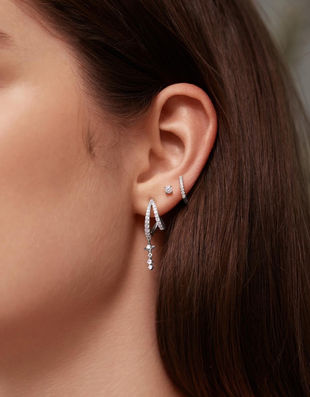 Ania Haie - Ania Haie Silver Star Drop Stud Earrings