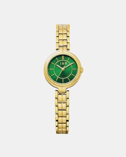 Jag - Kelly Womens Green Dial 27mm Gold Watch