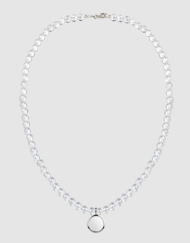 Elli Jewelry - Rock Crystal Beaded Disc Necklace in 925 Silver