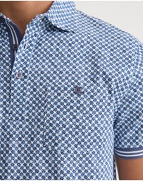 Oxford - Milo Printed Jersey Polo With Pocket