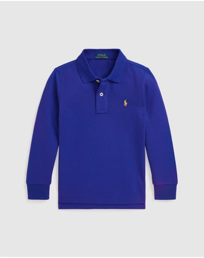 Polo Ralph Lauren - Cotton Mesh Long-Sleeve Polo Shirt - ICONIC EXCLUSIVE - Babies-Kids