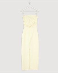 Revibe - Repaired Shona Joy Otis Draped High Neck Midi Dress - AU 6