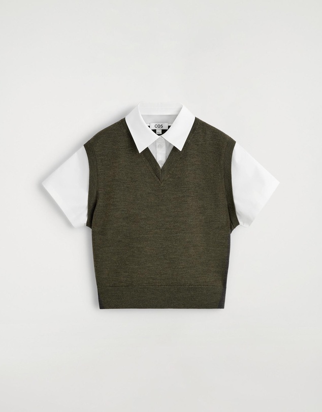 COS - Layered Merino Wool Shirt Vest