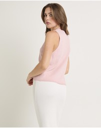 Subtitled - Libby Tie Front Knit Top