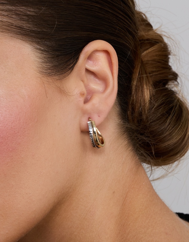 Michael Hill - Hoop Earrings in 10kt Yellow & White Gold