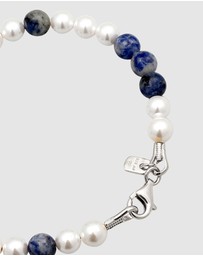 Kuzzoi - ICONIC EXCLUSIVE - Bracelet Male Ball Agate and Shell Pearls 925 Sterling Silver