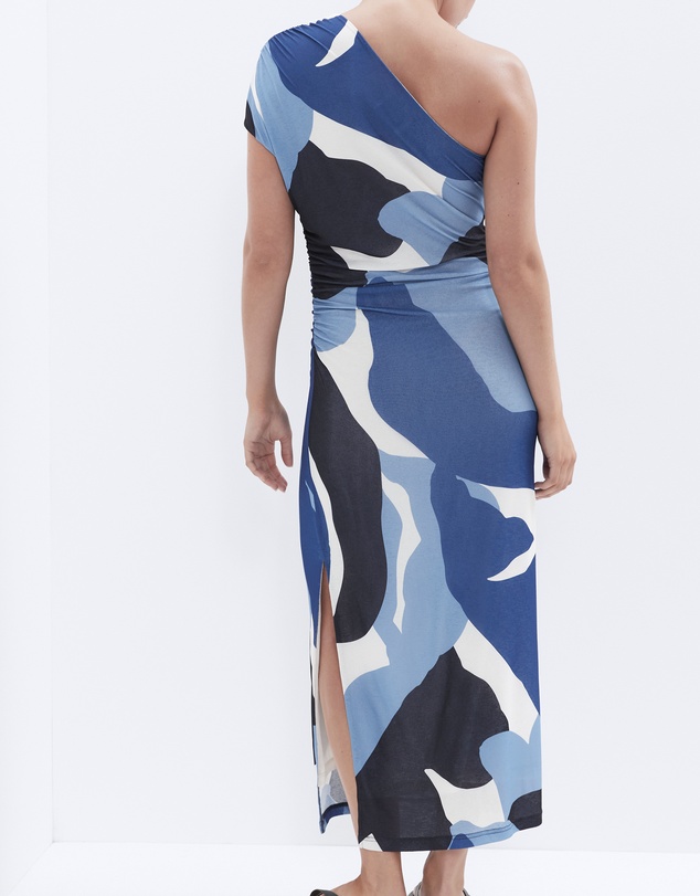 UNISON - Ruched One Shoulder Dress