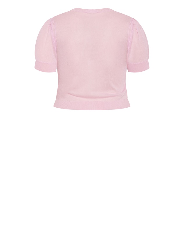 City Chic - Plus size Tara Short Sleeve Crop Cardigan - soft pink