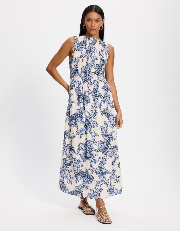 & Other Stories - Smocked Flared Midi Dress