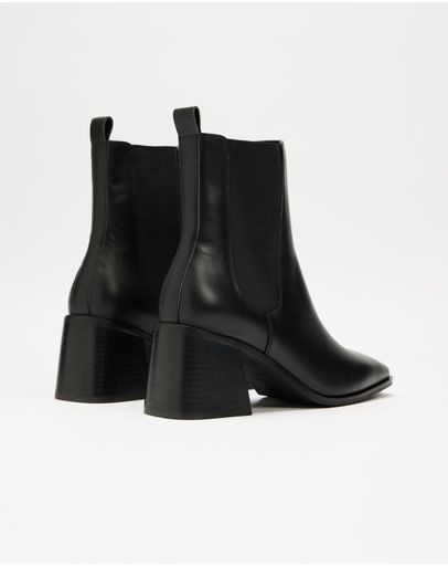 Black Smooth Leather
