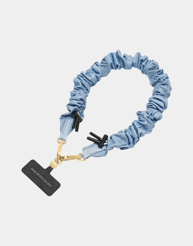 LOUVE COLLECTION - Universal Phone Strap Connector (Black) + Crunchy Blue Strap