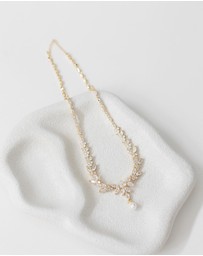 The White Collection - Courtney Pearl - Classic Gold Pearl Bridal Necklace