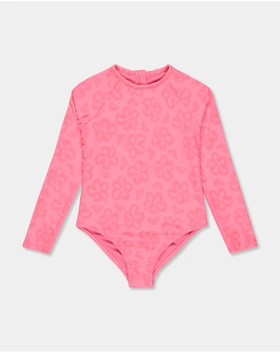 Roxy - Girls 8 to 16 Flip Flower Long Sleeve Rash Vest