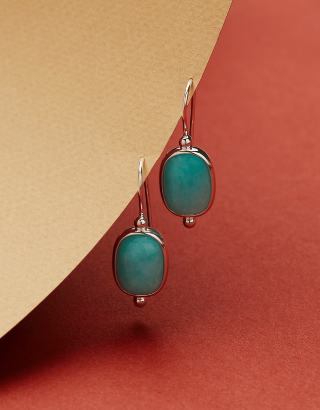 Najo - Fleur Silver Amazonite Earrings