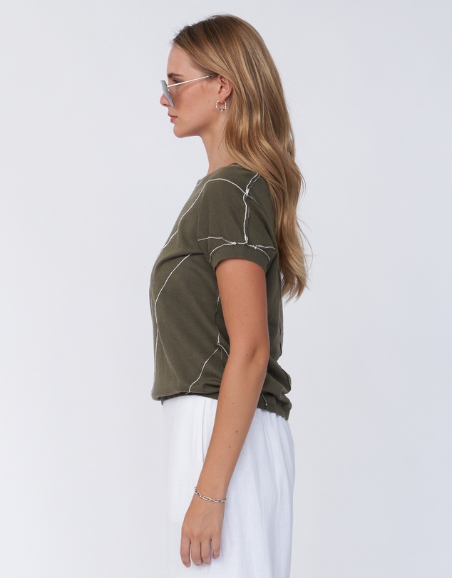 Amelius - Fern Contrast Detail Short Sleeve Knit