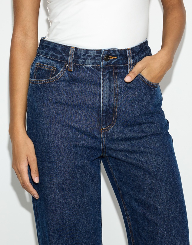 Dazie - Paris High Waisted Straight Leg Denim Jeans
