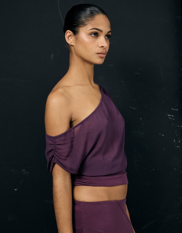 Lover - Mira Jersey And Georgette Asymmetric Top