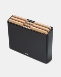 Joseph Joseph - Folio™ Steel 3-Piece Bamboo Chopping Board Set With Black Stainless-Steel Case