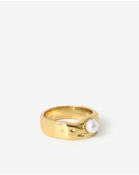 Forcast - Clara Pearl Gold Plated Ring