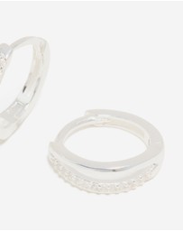 Lovisa - Sterling Silver Cubic Zirconia Double Hoop Earrings