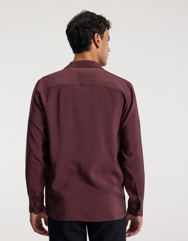 Calibre - Camp Collar Long Sleeve Shirt Oxblood