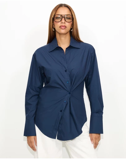Dazie - Em Asymmetrical Button Up Shirt
