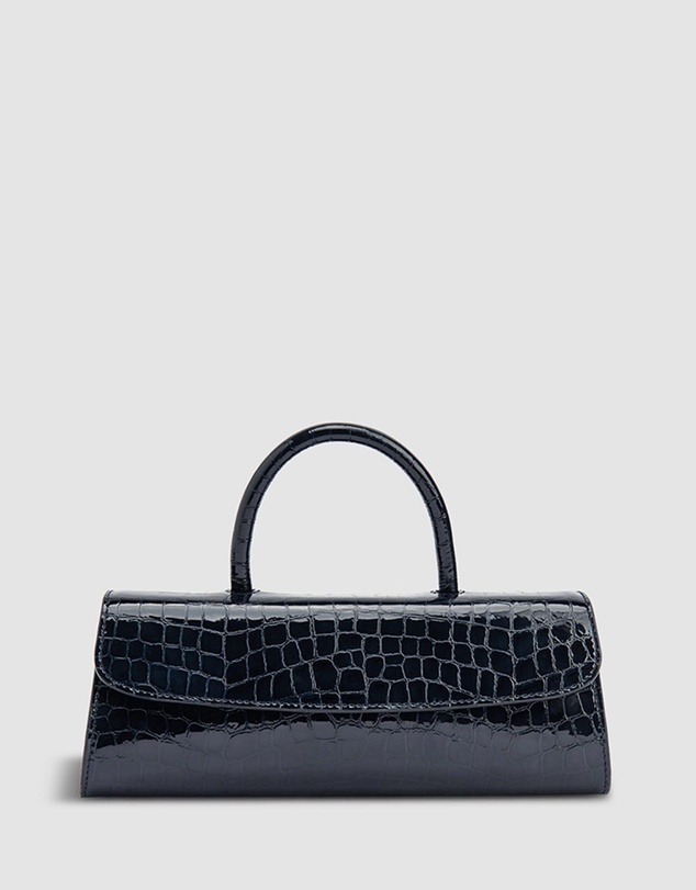 By Far - Mini Longa Croco Embossed Leather Bag