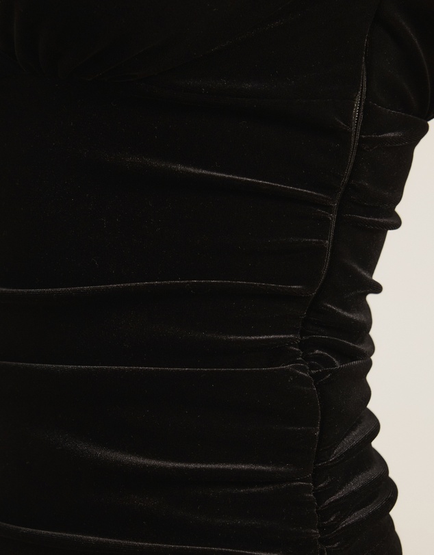 Atmos&Here - Dara Velvet V-Neckline Gathered Top