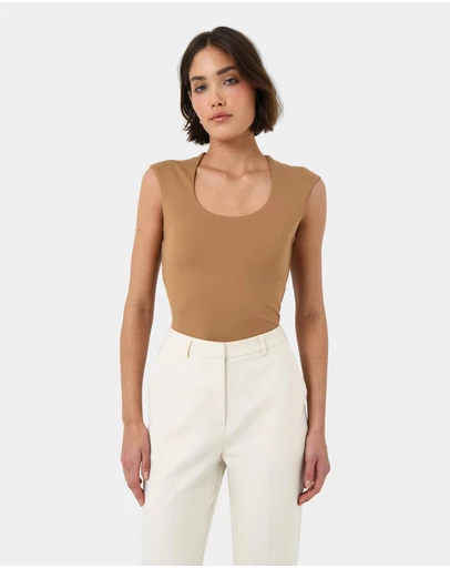 Forcast - Soho Rounded Square Neck Top