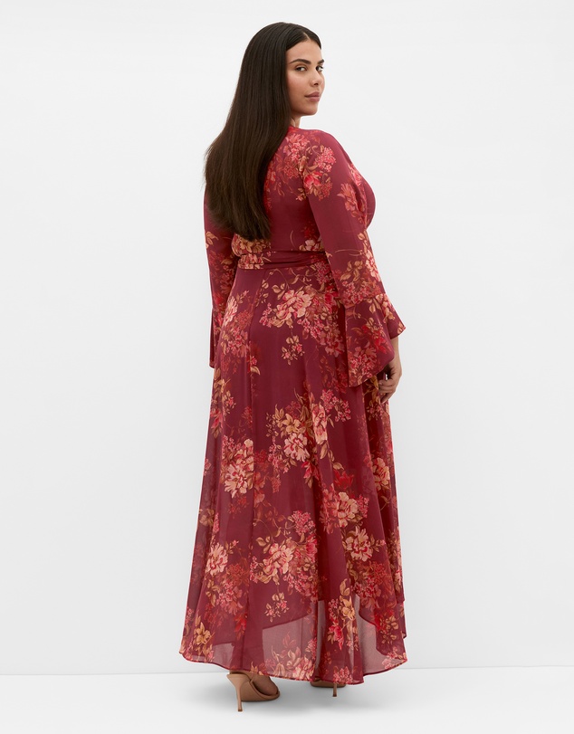 City Chic - Bloom Print Wrap Maxi Dress