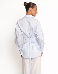 Petal & Pup - Yacra Tie Shirt - Pale Blue
