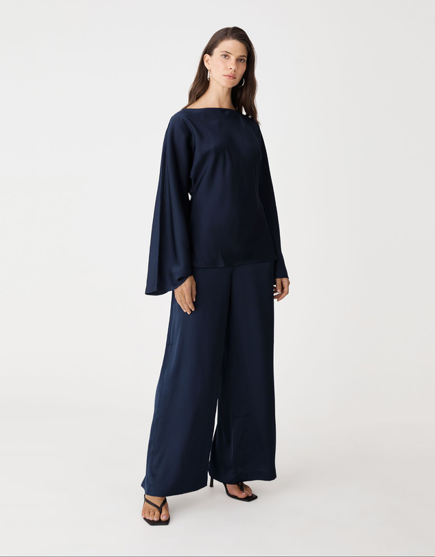 Forcast - Asma Satin Wide Leg Pants