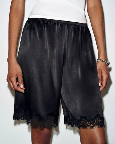 Reformation - Clara Silk Bermuda Shorts