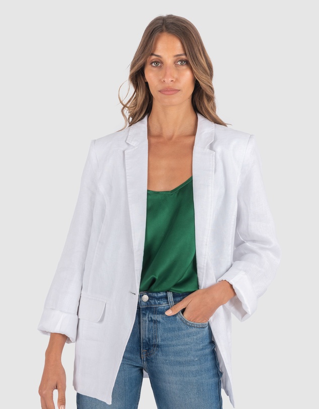 CAMIXA - Jackie Oversized Linen Blazer Jacket