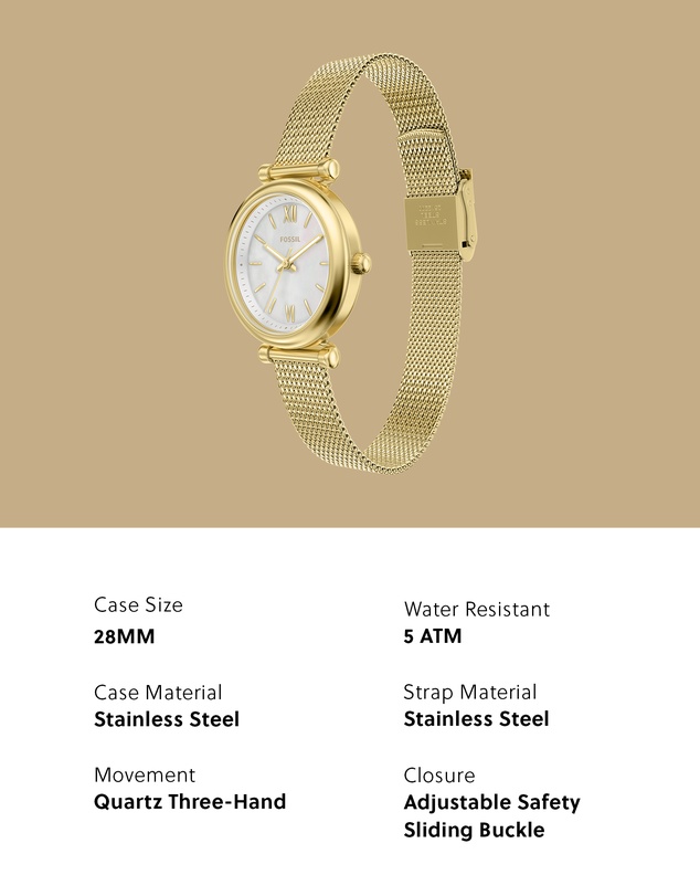 Fossil - Carlie Gold Tone Analogue Watch