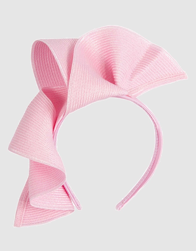 Max Alexander - Large Wavy Pink Racing Fascinator