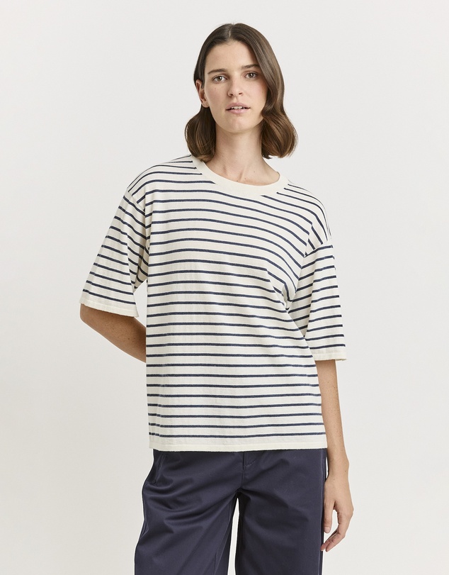 Toorallie - Relaxed Stripe Knit Tee
