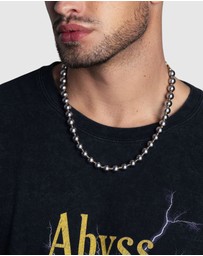 Nialaya Jewellery - 10mm Metallic Pearl Necklace with Gold
