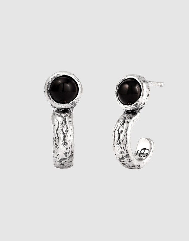 Haze & Glory - ICONIC EXCLUSIVE - Earrings Male Black Tigers Eye 925 Sterling Silver