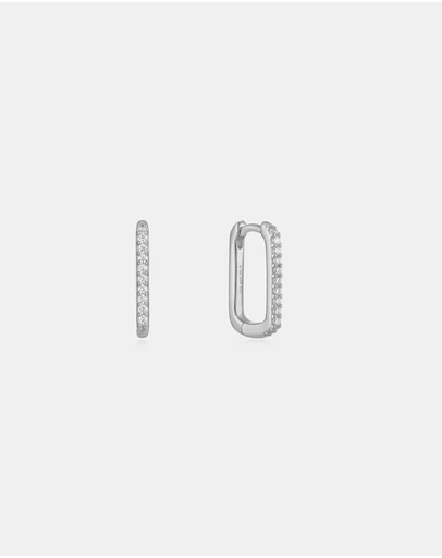 Ania Haie - Silver Glam Oval Hoop Earrings