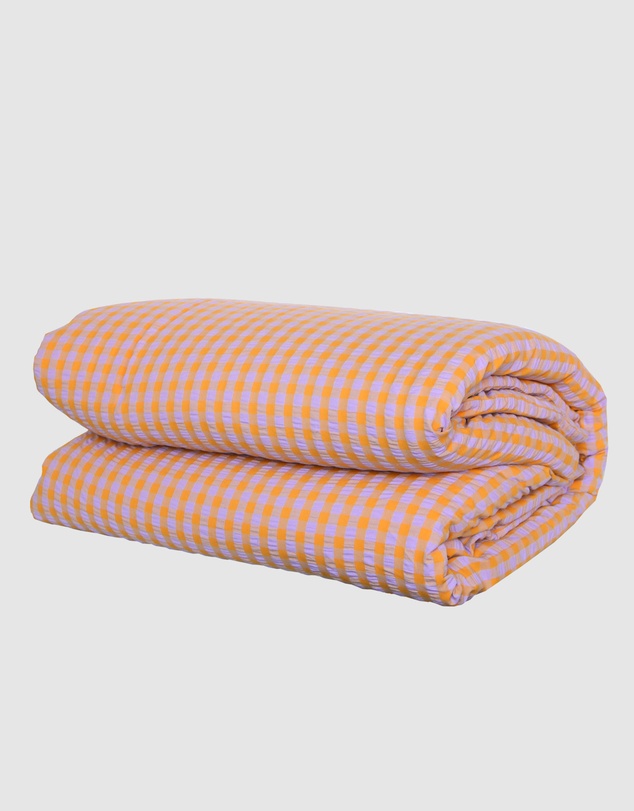 Mosey Me - Kumquat Bloom Seersucker Quilt Cover