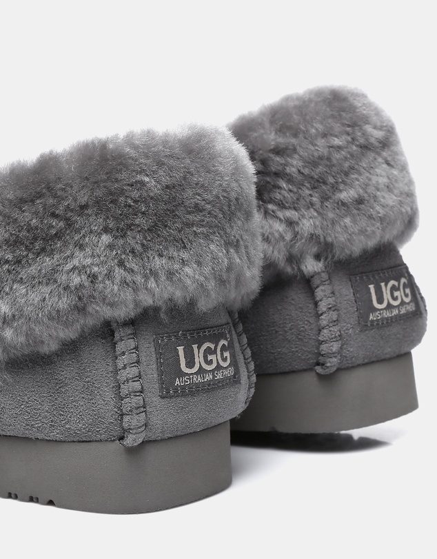EVERAU - Australian Shepherd Ugg Popo Moccasins Cow Suede Upper Moccasins