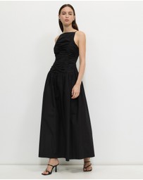 Calli - Drop Waist Gathered Maxi Dress