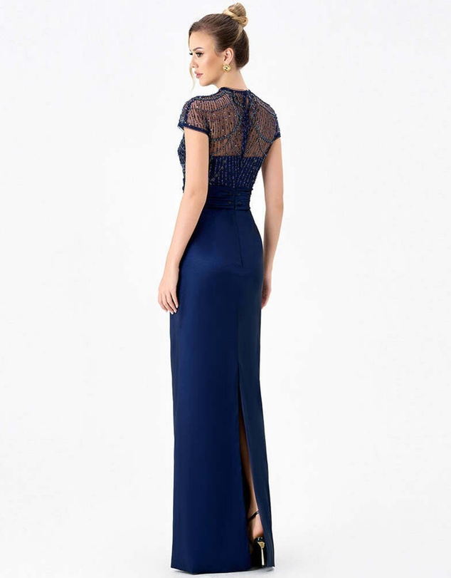 Bariano - Veena Sheer Illusion Gown