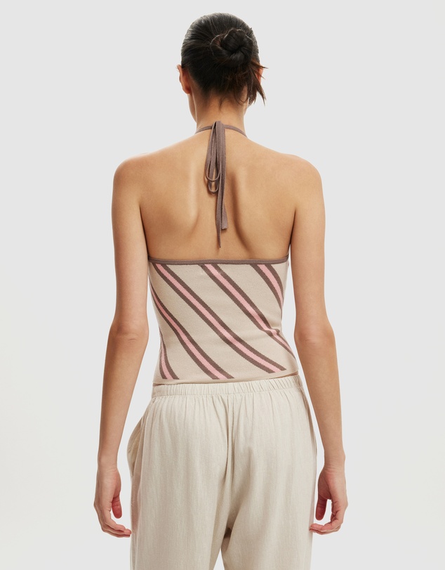Cotton On - Contrast Bind Halter Knit Top