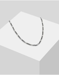 Kuzzoi - Necklace Figaro Chain Basic Massive Oxidised in 925 Sterling Silver